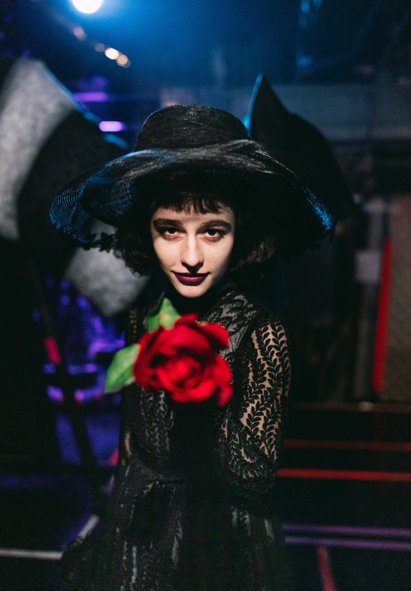 Sophia Anne Caruso is all ready to start to the show as Lydia Deetz. 