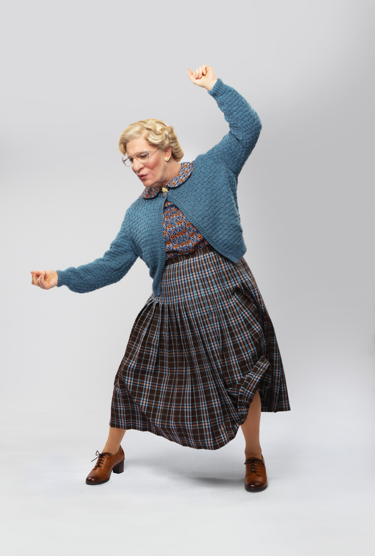 Meet Euphegenia! See Rob McClure in the Mrs. Doubtfire Costume for the First Time
