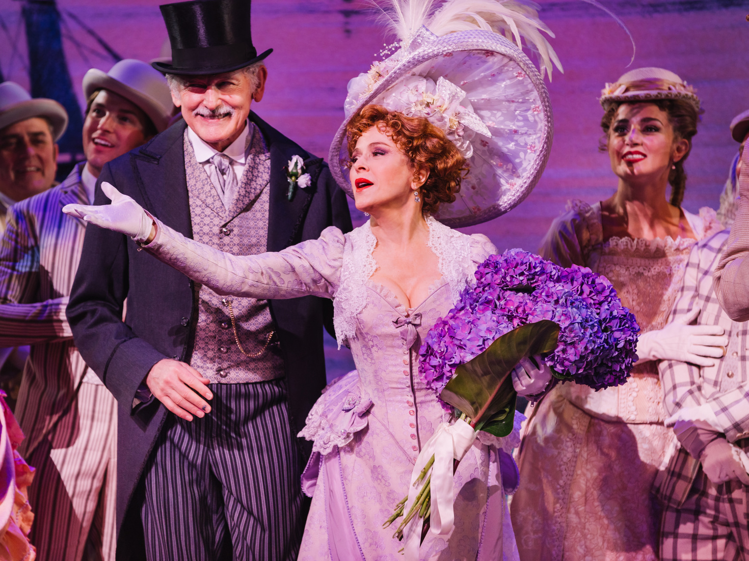 Victor Garber, Bernadette Peters & the cast of "Hello, Dolly!"...