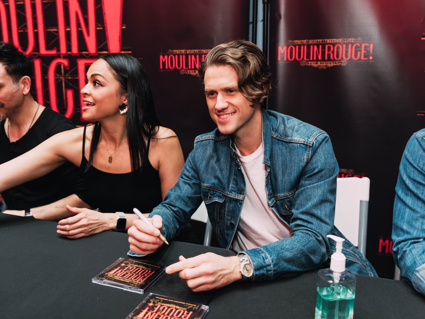 See Aaron Tveit Karen Olivo The Stars Of Moulin Rouge Celebrate Their Album Going Vinyl Broadway Buzz Broadway Com