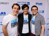 Dear Evan Hansen cast members Michael Lee Brown, Alex Boniello and Will Roland smile after performing "Sincerely, Me."