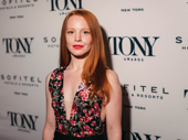 My Fair Lady leading lady Lauren Ambrose poses on the carpet.