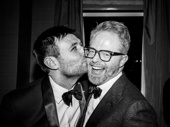 Angels in America standout James McArdle gives smooch to stage and screen star Jesse Tyler Ferguson.