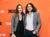Tony-nominated playwright Lucas Hnath and Mona Pirnot snap a photo.