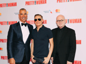 Pretty Woman's director and choreographer Jerry Mitchell with music and lyricists Brian Adams and Jim Vallance.