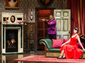 Angela Grovey, Yaegel T. Welch & Jamie Ann Romero in The Play That Goes Wrong