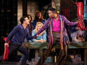 Mark Ballas as Charlie Price and J. Harrison Ghee as Lola in Kinky Boots.