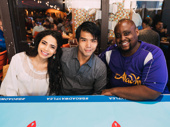 Aladdin's Arielle Jacobs, Telly Leung, and Major Attaway take a break from Agrabah.