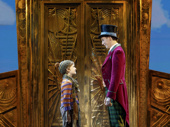 Henry Boshart as Charlie Bucket & Noah Weisberg as Willy Wonka in the national tour of Roald Dahl's Charlie and the Chocolate Factory