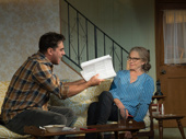Bobby Cannavale as D'Agata and Cherry Jones as Emily Penrose in The Lifespan of a Fact.