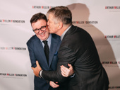 The Arthur Miller Foundation Honors host Alec Baldwin pulls Tony winner Nathan Lane in for a kiss.