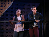 Ngozi Anyanwu as Nkechi and Hunter Parrish as JD in Good Grief.