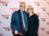 Actor Charles Turner is honored by Broadway Salutes committee co-chair Laura Penn.