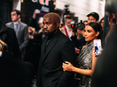Kanye West and Kim Kardashian arrive to The Cher Show.