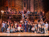 The cast and crew of Hamilton with former President Bill Clinton, former Secretary of State Hillary Clinton and journalist Gayle King.