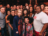 Hillary Clinton poses with the Hamilton cast.