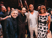Luis A. Miranda and Lin-Manuel Miranda with acclaimed journalist Gayle King and her son William Bumpus Jr.