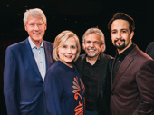 Former President Bill Clinton and former Secretary of State Hillary Clinton with Luis A. Miranda and Lin-Manuel Miranda.