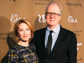 Carrie Coon and All My Sons-bound star Tracy Letts take a photo.