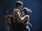 Reeve Carney as Orpheus and Eva Noblezada as Eurydice in Hadestown.