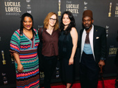 Pulitzer Prize winner Lynn Nottage, Mlima's Tale director Jo Bonney, costume designer Jennifer Moeller and star Sahr Ngaujah get together.