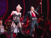 Robyn Hurder and Ricky Rojas take a bow on opening night of Moulin Rouge!