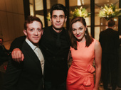 Broadway alums Ethan Slater, Bobby Conte Thorton and Laura Osnes enjoy the opening night party at POOL.