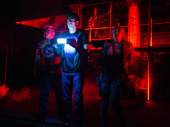 Jorrel Javier, Chris McCarrell and Kristin Stokes in The Lightning Thief.