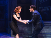 Tammy Blanchard as Audrey and Jonathan Groff as Seymour in Little Shop of Horrors.