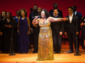 Original Aladdin cast member Marisha Wallace sings out with the Broadway Inspirational Voices.(Photo: Monica Simoes)