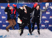 Slava's Snowshow's Robert Saralp, Artem Zhimo, Vanya Polunin and Slava Polunin are jumping for joy on opening night.