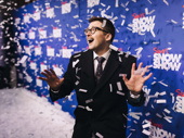 Broadway's Will Roland enjoys the snowy red carpet.