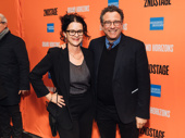 Actor Laurie Lathem walks the red carpet with Tony nominee Michael Greif, who directed Bess Wohl's acclaimed off-Broadway play Make Believe.