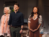 Ben McKenzie, who makes his Broadway debut in Grand Horizons, bows with Ashley Park.