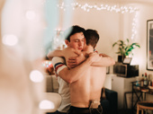 Samuel H. Levine embraces Kyle Soller before they take the stage.
