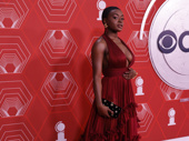 Tony nominee Celia Rose Gooding stuns in red.