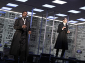 Adrian Lester as Emanuel Lehman and Adam Godley as Mayer Lehman in The Lehman Trilogy.