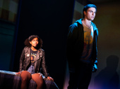 Morgan Dudley as Frankie and Derek Klena as Nick in Jagged Little Pill.