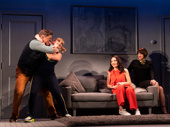 Christopher Sieber as Harry, Jennifer Simard as Sarah, Katrina Lenk as Bobbie and Patti LuPone as Joanne in Company.