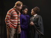 David Abeles as Ron Weasley, Jenny Jules as Hermione Granger and Nadia Brown as Rose Granger-Weasley in Harry Potter and the Cursed Child.
