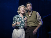 Carmen Cusack as Clare Boothe Luce and Robert Sella as Gerald Heard in Flying Over Sunset.