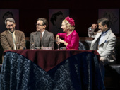 Robert Sella as Gerald Heard, Harry Hadden-Paton as Aldous Huxley, Carmen Cusack as Clare Boothe Luce and Tony Yazbeck as Cary Grant in Flying Over Sunset.