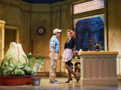 Skylar Astin as Seymour and Tammy Blanchard as Audrey in Little Shop of Horrors.
