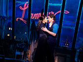 Ashley Loren as Satine and Derek Klena as Christian in Moulin Rouge! The Musical.