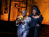 Lillias White as Missus Hermes and Jewelle Blackman as Persephone in Hadestown.