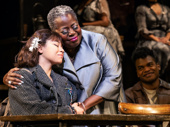 Eva Noblezada as Eurydice and Lillias White as Missus Hermes in Hadestown.