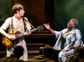 Reeve Carney as Orpheus and Lillias White as Missus Hermes in Hadestown.