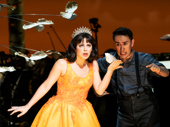 Krysta Rodriguez as Cinderella and Kennedy Kanagawa in Into the Woods.