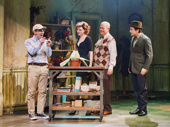 Rob McClure, Lena Hall, Brad Oscar and Bryce Pinkham in Little Shop of Horrors.