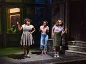 Tiffany Renee Thompson as Crystal, Khadija Sankoh as Chiffon and Ari Groover as Ronnette in Little Shop of Horrors.